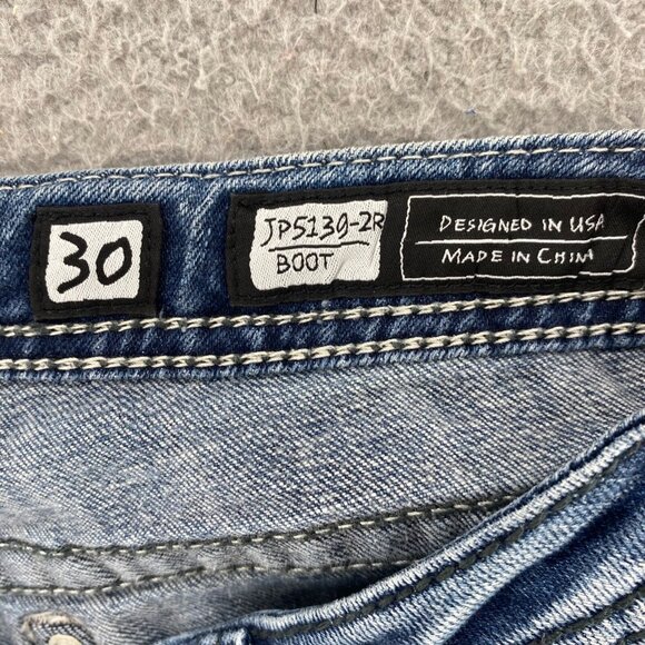 Miss Me Jeans Womens 30 Blue Medium Wash Denim Distressed Rhinestone Boot Cut* - Picture 6 of 14